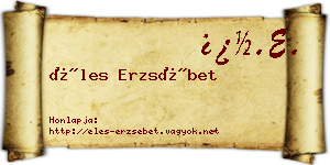 Éles Erzsébet névjegykártya