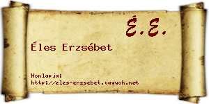 Éles Erzsébet névjegykártya